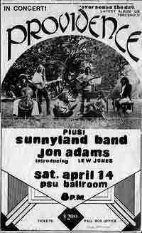 Providence/Sunnyland Band Poster - Courtesy of Lew Jones